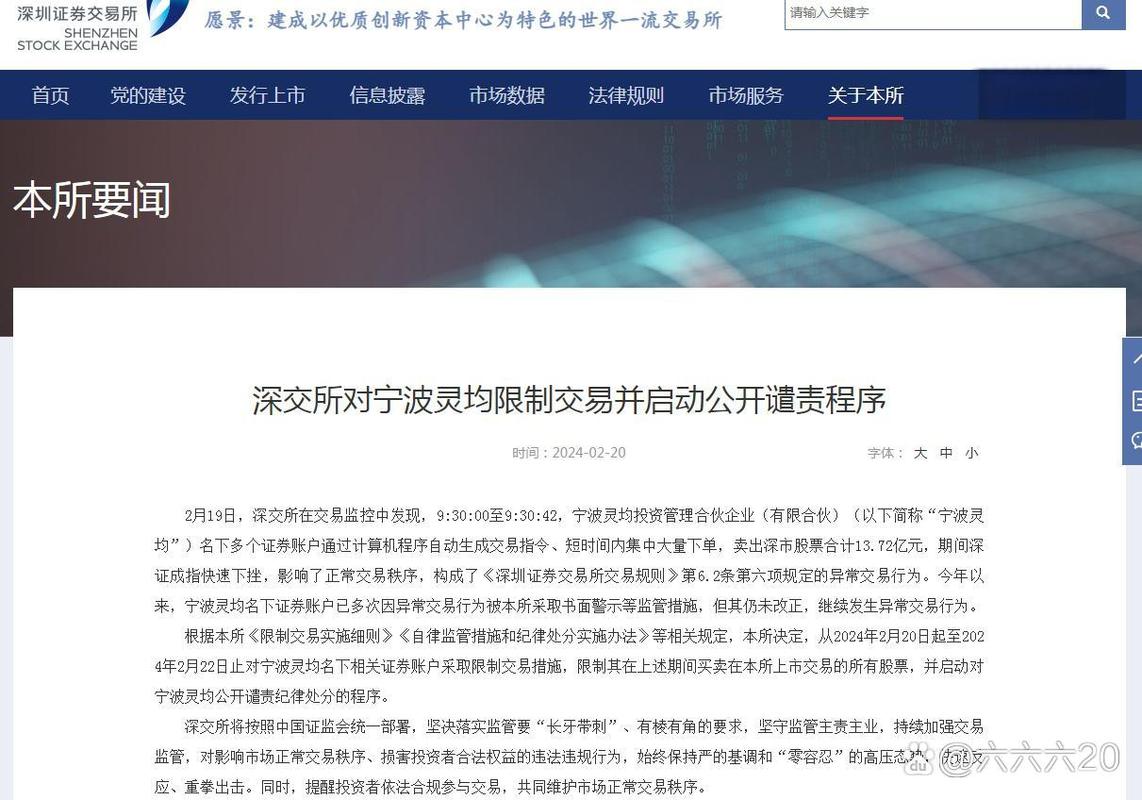 2月20日深沪交易所出手！宁波灵均投资因何被限制交易？